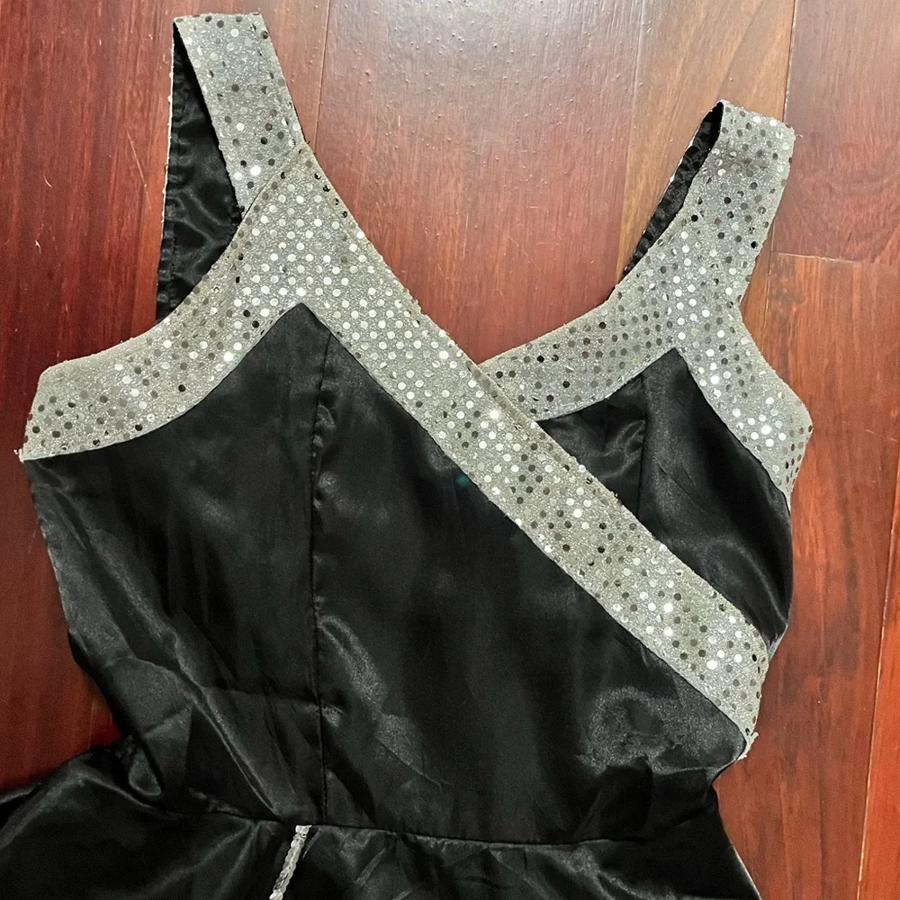 1950s Retro Black Poodle Dress Halloween Costume L Pink Skirt Sequin Sparkle